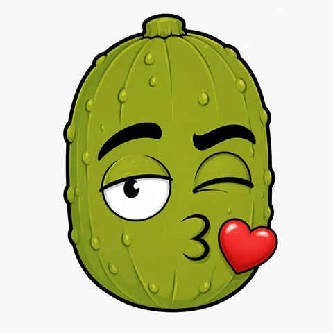 Sticker de Pepinillo tirando un beso